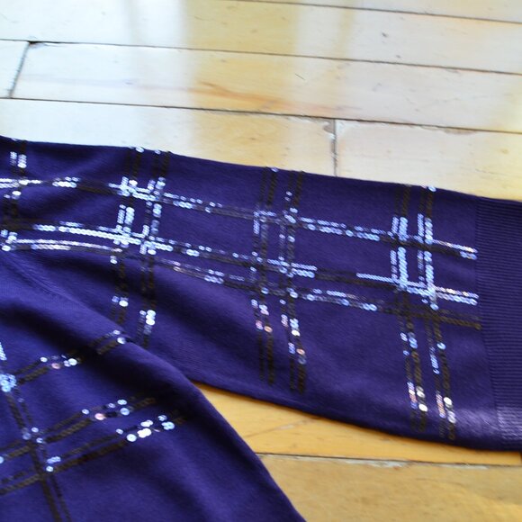 Chicos Chico's Sequin Plaid Long Sleeve Sweater Size 3 NWT US XL - Picture 7 of 13